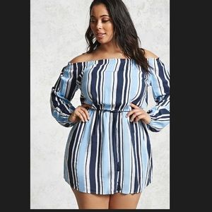 Forever 21 plus size blue stripe dress , 3x , NWT